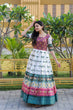 Load image into Gallery viewer, Party Wear White Color Patola Print Gown
