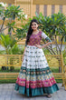 Load image into Gallery viewer, Party Wear White Color Patola Print Gown