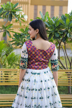 Load image into Gallery viewer, Party Wear White Color Patola Print Gown