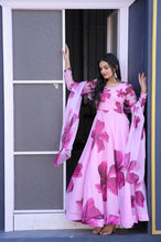 Load image into Gallery viewer, Occasion Wear Pink Color Flower Print Gown