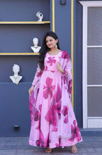 Load image into Gallery viewer, Occasion Wear Pink Color Flower Print Gown