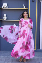 Load image into Gallery viewer, Occasion Wear Pink Color Flower Print Gown