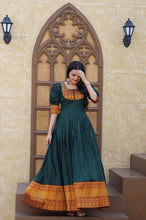 Load image into Gallery viewer, Mother-Daughter Green Color Beautiful Work Gown