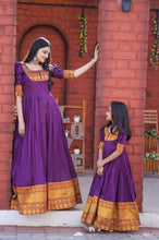 Load image into Gallery viewer, Mother-Daughter Purple Color Beautiful Work Gown