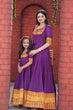 Load image into Gallery viewer, Mother-Daughter Purple Color Beautiful Work Gown