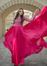 Load image into Gallery viewer, Fantastic Multi Sequins Work Pink Color Gown