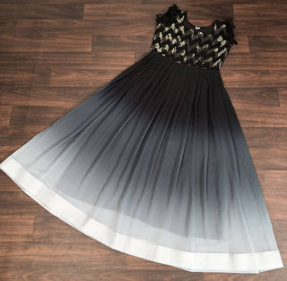 Digital Print Black Color Sequence Work Gown