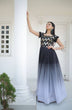 Load image into Gallery viewer, Digital Print Black Color Sequence Work Gown