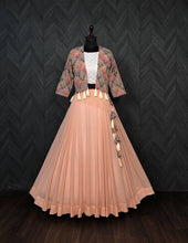 Load image into Gallery viewer, Attractive Peach Color Lehenga Choli With Koti