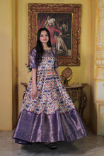 Load image into Gallery viewer, Festive Wear Printed Purple Color Gown