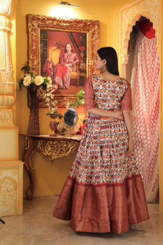 Festive Wear Printed Maroon Color Gown
