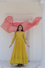 Load image into Gallery viewer, Occasion Wear Yellow Color Embroidered Work Gown