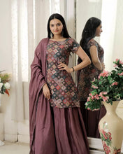 Load image into Gallery viewer, Wedding Wear Embroidered Work Dusty Pink Sharara Suit