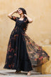 Load image into Gallery viewer, Digital Print Organza Shrug With Black Gown