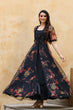 Load image into Gallery viewer, Digital Print Organza Shrug With Black Gown