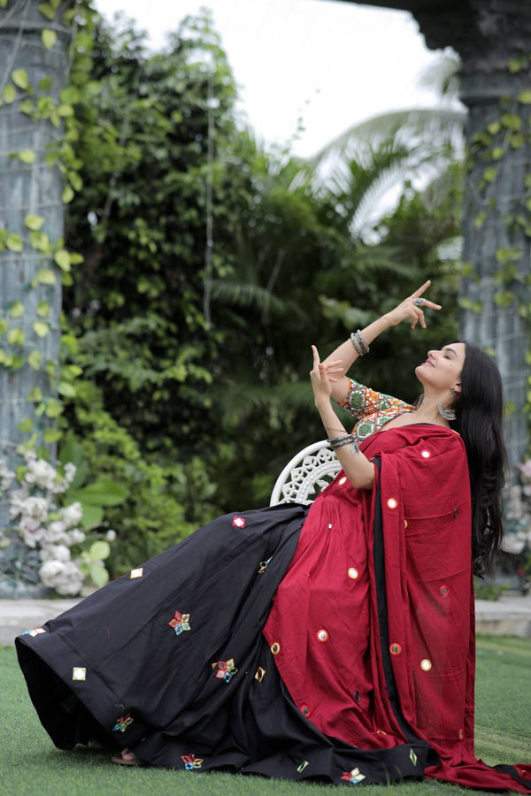 Navratri Style Black Lehenga With Heavy Work Blouse Clothsvilla