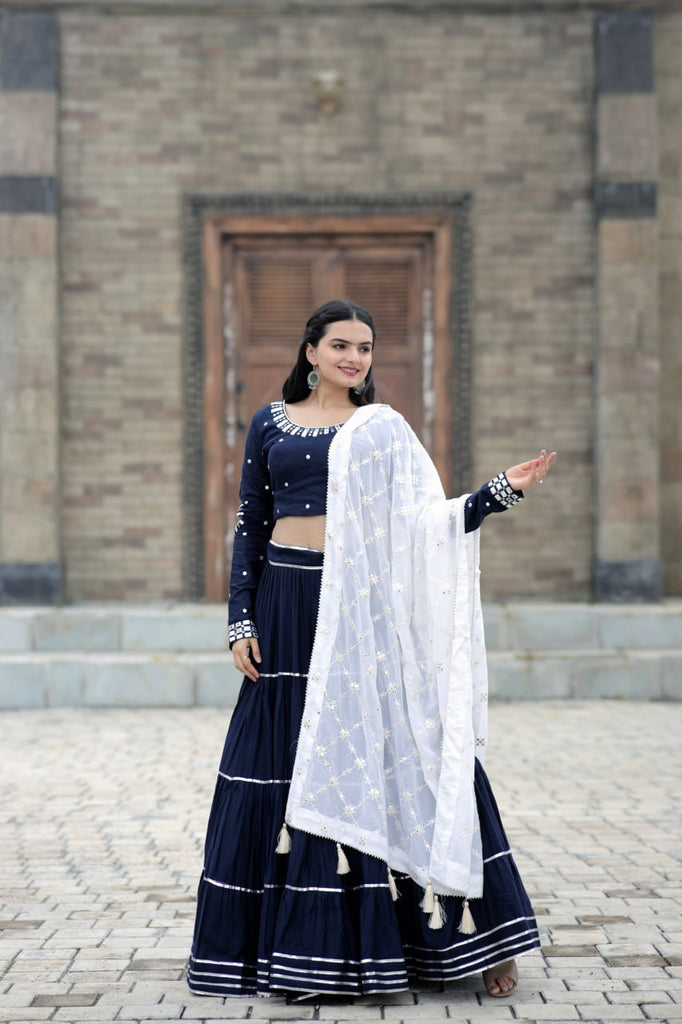 Exclusive Designer Navy Blue Traditional Ethnic Wear Lehenga Choli