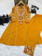 Load image into Gallery viewer, Glamourous Embroidery Work Mustard Color Gown With Pant