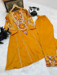 Load image into Gallery viewer, Glamourous Embroidery Work Mustard Color Gown With Pant