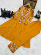 Load image into Gallery viewer, Glamourous Embroidery Work Mustard Color Gown With Pant