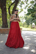 Load image into Gallery viewer, Beautiful Work Blouse With Red Ruffle Style Lehenga Clothsvilla