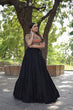 Load image into Gallery viewer, Beautiful Work Blouse With Black Ruffle Style Lehenga Clothsvilla