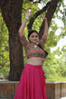 Load image into Gallery viewer, Beautiful Work Blouse With Pink Ruffle Style Lehenga Clothsvilla
