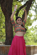 Load image into Gallery viewer, Beautiful Work Blouse With Pink Ruffle Style Lehenga Clothsvilla