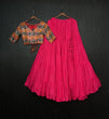 Load image into Gallery viewer, Beautiful Work Blouse With Pink Ruffle Style Lehenga Clothsvilla