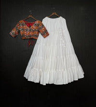 Load image into Gallery viewer, Beautiful Work Blouse With White Ruffle Style Lehenga Clothsvilla