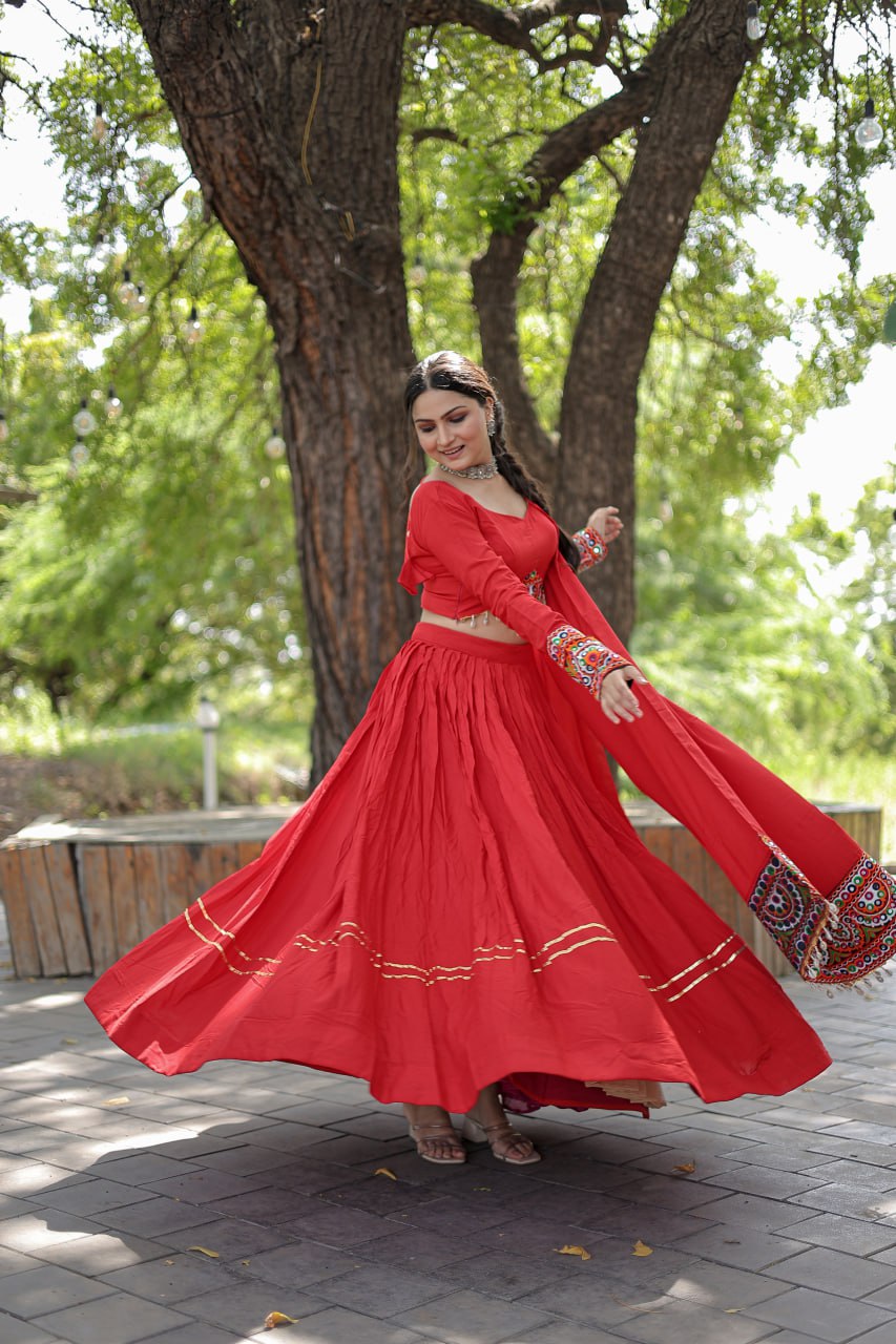 Navratri Collection Red Color Lehenga Choli