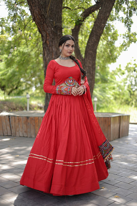 Navratri Collection Red Color Lehenga Choli Main image