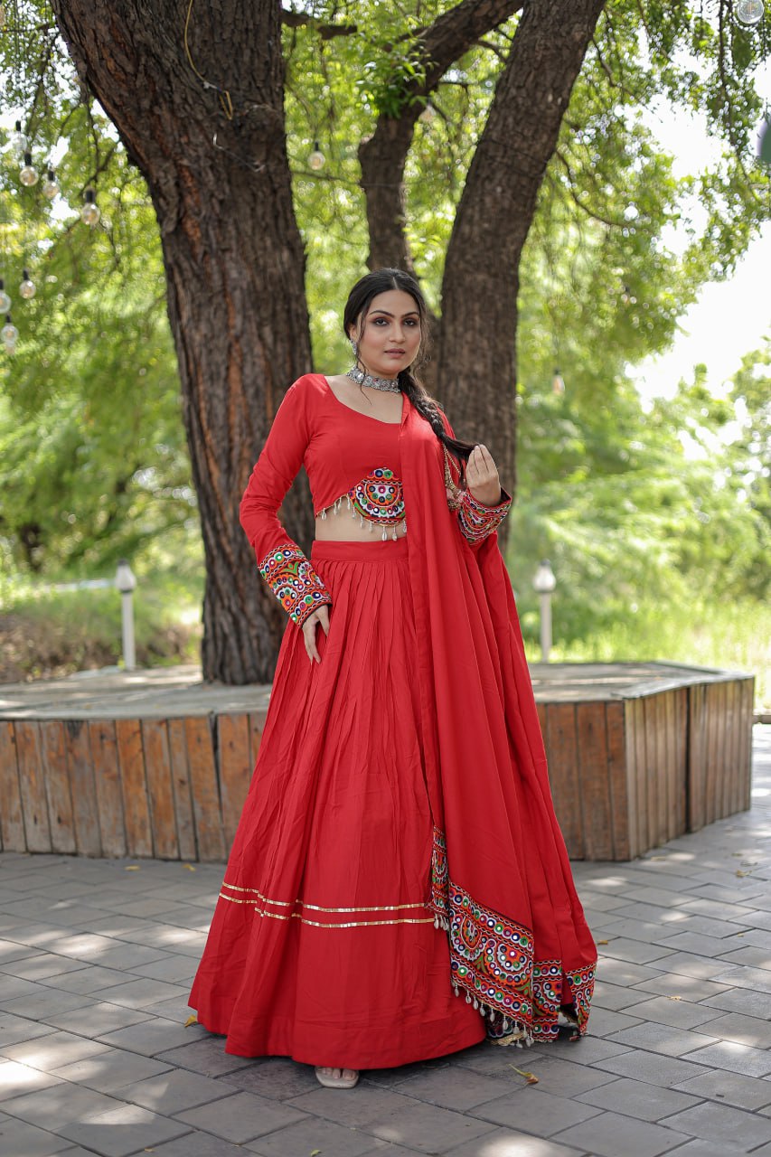 Navratri Collection Red Color Lehenga Choli