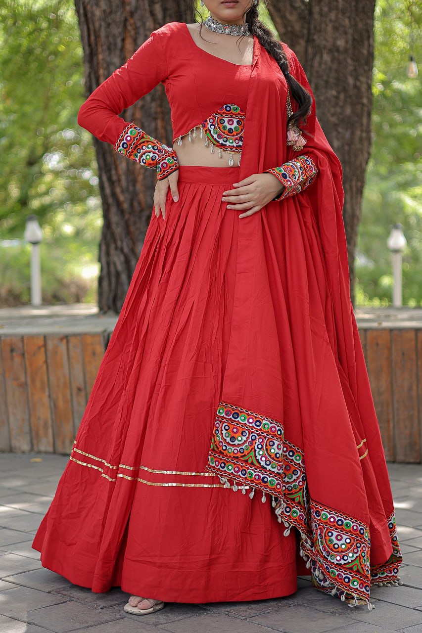 Navratri Collection Red Color Lehenga Choli