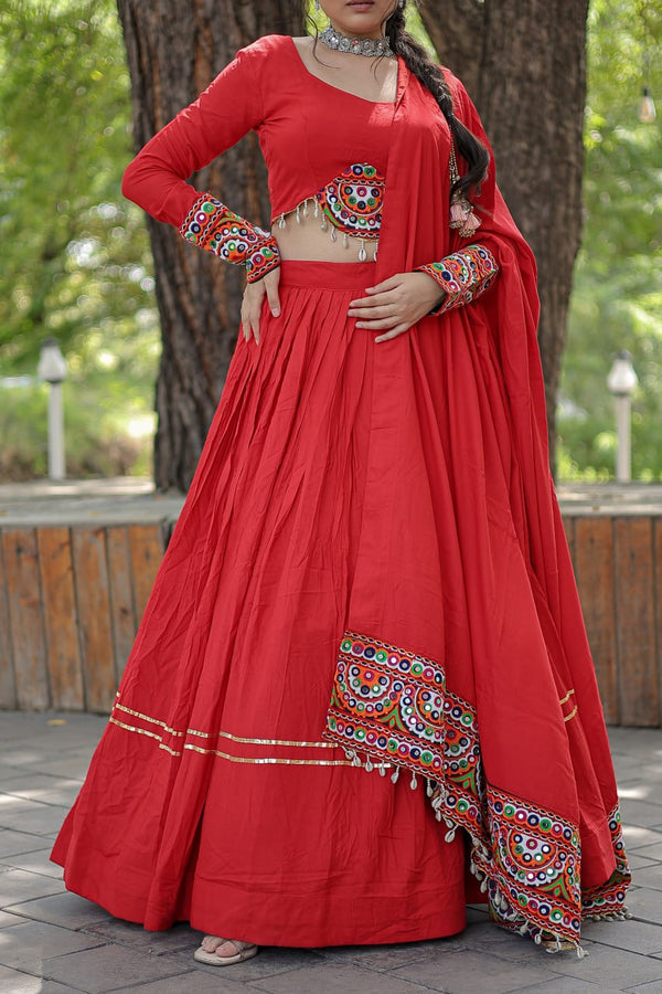 Navratri Collection Red Color Lehenga Choli