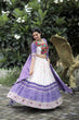 Load image into Gallery viewer, Unique Embroidered Work White With Purple Color Lehenga Choli