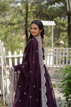 Load image into Gallery viewer, Party Wear Wine Color Plain Long Gown With Dupatta