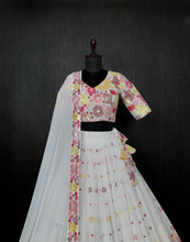 Load image into Gallery viewer, Reception Wear Embroidered Work White Color Lehenga Choli Clothsvilla