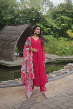Load image into Gallery viewer, Pink Color Butti Work Kurti Pant With Dupatta Set Clothsvilla