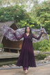 Load image into Gallery viewer, Wine Color Butti Work Kurti Pant With Dupatta Set Clothsvilla