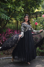 Load image into Gallery viewer, Attractive Black Color Sequence Work Anarkali Gown With Dupatta