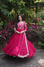 Load image into Gallery viewer, Attractive Pink Color Sequence Work Anarkali Gown With Dupatta