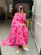 Load image into Gallery viewer, Pink Color Floral Printed Anarkali Style Chiffon Kurti Clothsvilla