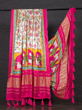 Load image into Gallery viewer, Pink Color Digital Floral Printed Pure Gaji silk Dupatta Clothsvilla