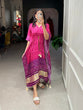 Load image into Gallery viewer, Pink Color Bandhej Printed Gaji Silk Kaftan ClothsVilla.com