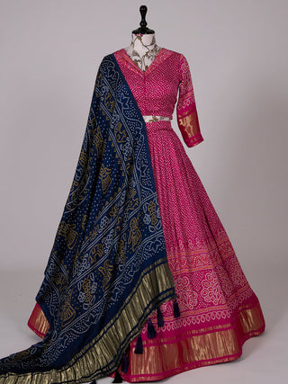 Pink Color Digital Print Pure Gaji Silk Lehenga Choli Clothsvilla