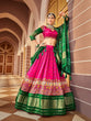 Load image into Gallery viewer, Pink Color Digital Printed Pure Gaji Silk Lehenga Choli Clothsvilla