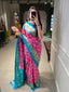 Pink Color Patola Paithani Printed with Foil Work Dola Silk Saree Clothsvilla