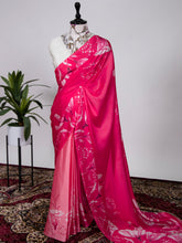 Load image into Gallery viewer, Pink Color Printed Digital Satin Silk Saree Clothsvilla