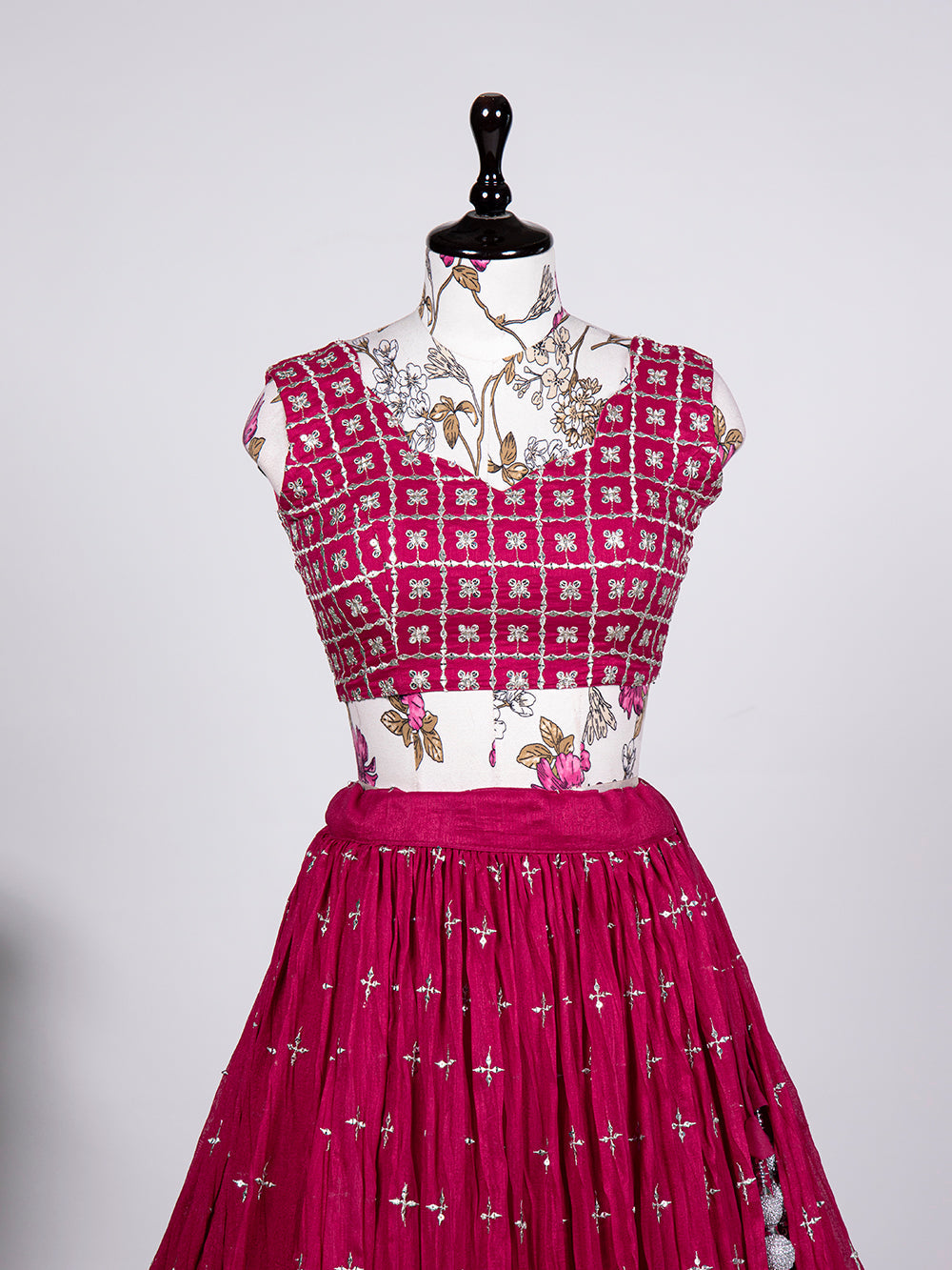 Pink Color Sequins Embroidery Work Neem Silk Lehenga Choli ClothsVilla.com